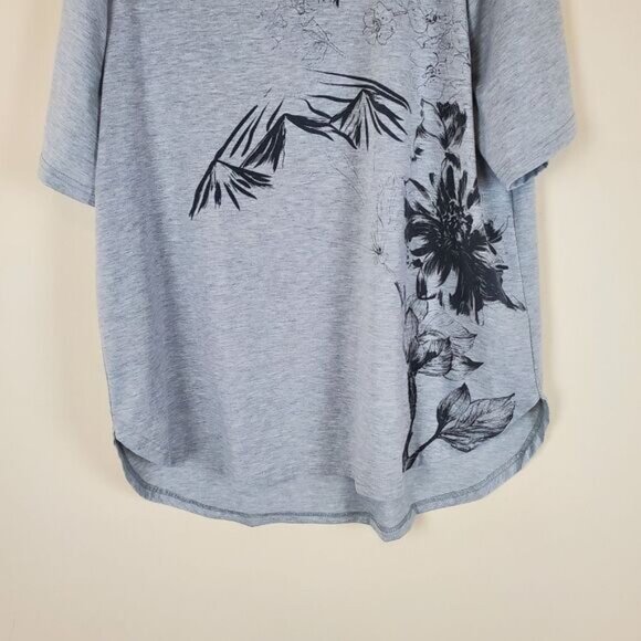 Shein Curve Gray & Black Vneck Shirt Sizw 2XL - Picture 3 of 6